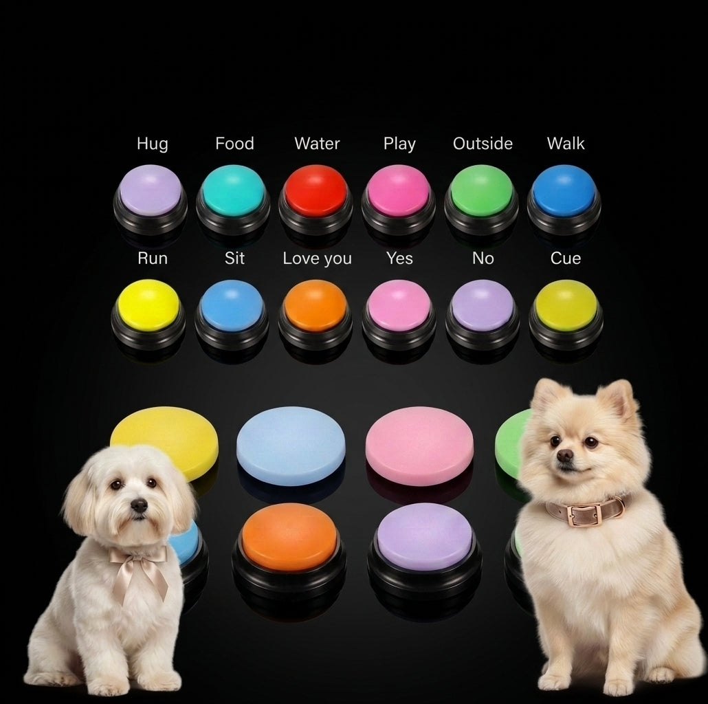 Boutons de Communication pour chiens, 8 pièces, bouton d'enregistrement vocal pour animaux de compagnie.